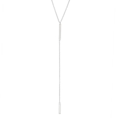 Sterling Silver 18" Extra Long Y Design Double Bar Necklace