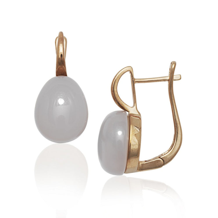Sterling Silver Rose-Plated Rose Quartz Earrings