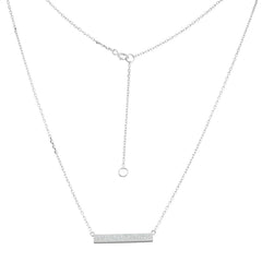 Sterling Silver Double Row CZ Bar Necklace