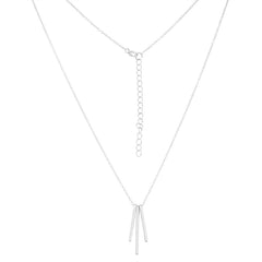 Sterling Silver Triple Hanging Bars Necklace