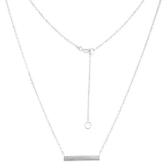 Sterling Silver  Matte Bar Necklace