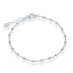 Sterling Silver Small Square Bead Bracelet