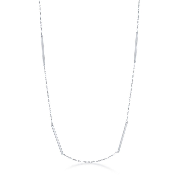 Sterling Silver 36" Multiple Bar Necklace