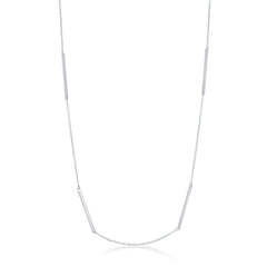 Sterling Silver 36" Multiple Bar Necklace