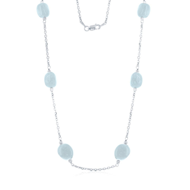 Sterling Silver Nugget Aquamarine Necklace