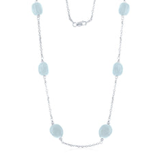 Sterling Silver Nugget Aquamarine Necklace