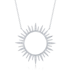 Sterling Silver CZ Sun Necklace