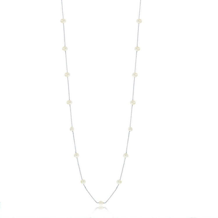 Sterling Silver Freshwater Pearls by the Yard Necklace