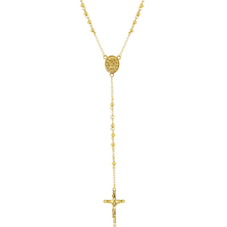 Stainless Steel Gold Plated 4mm Bead Rosary