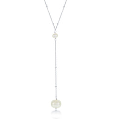 Sterling Silver Beads by the Yard Freshwater Pearl Lariat Necklace