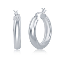 Sterling Silver 5x25mm High-Polished Hoop Earrings