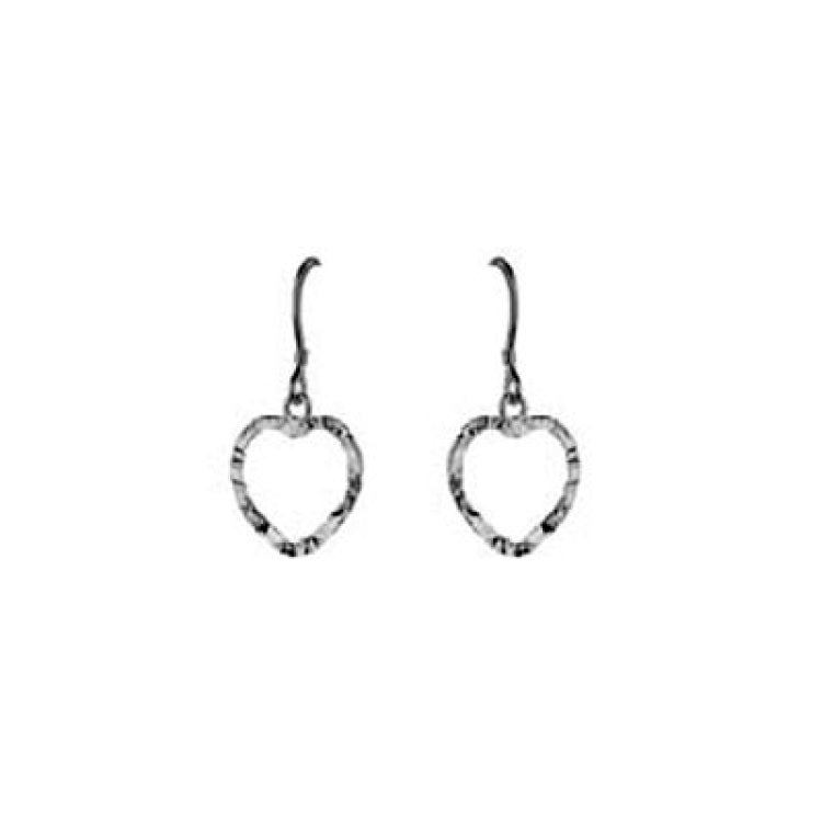 Sterling Silver Hammered Heart Earrings