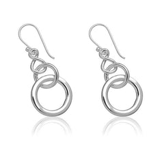 Sterling Silver Twisted "8", Small and Large Interlocking Circles Earrings