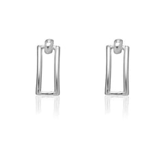 (SPECIAL ORD) Sterling Silver Open Rectangle Earrings