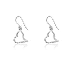 Sterling Silver Curved Open Heart Earrings