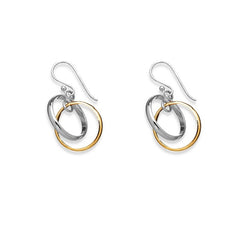 Sterling Silver and TT Triple Circle Earrings