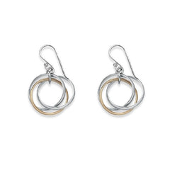 Sterling Silver and TT Triple Circle Earrings