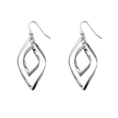 Sterling Silver Inner D-C and Outer Silver Earrings