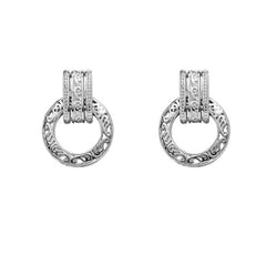 Sterling Silver Designed Circle Earrings