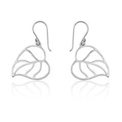 Sterling Silver Heart w/ Leaf Design Earring
