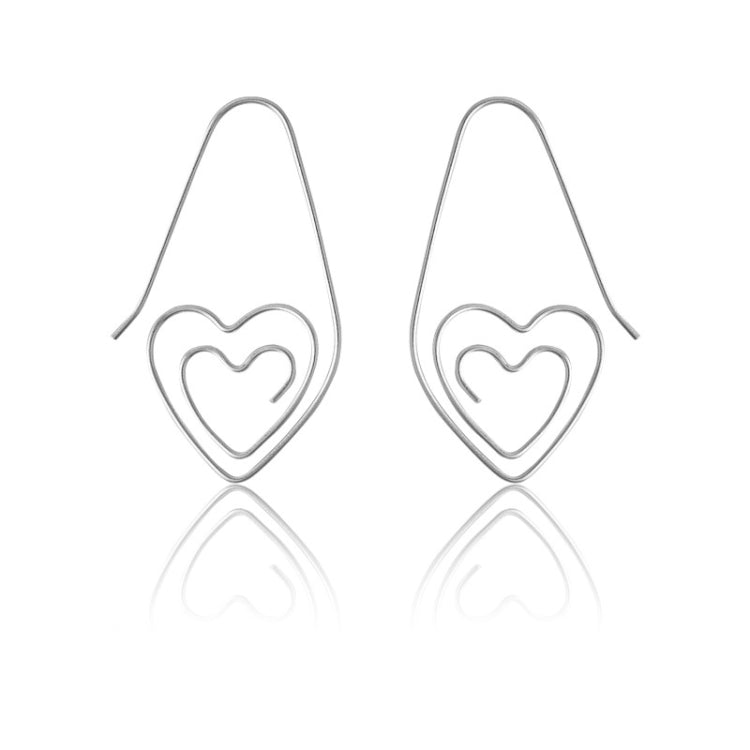 Sterling Silver Hook Heart Earring