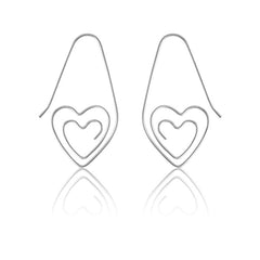 Sterling Silver Hook Heart Earring