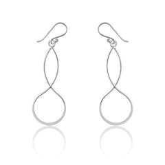 Sterling Silver Large Oval and Circle Earrings