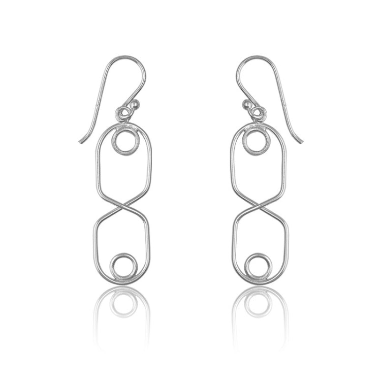 Sterling Silver Figure "8" w/ Small Circles Earrings