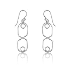 Sterling Silver Figure "8" w/ Small Circles Earrings