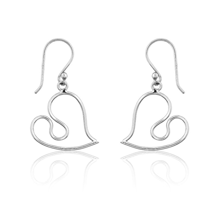 Sterling Silver Swirly Heart Earrings