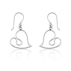 Sterling Silver Swirly Heart Earrings