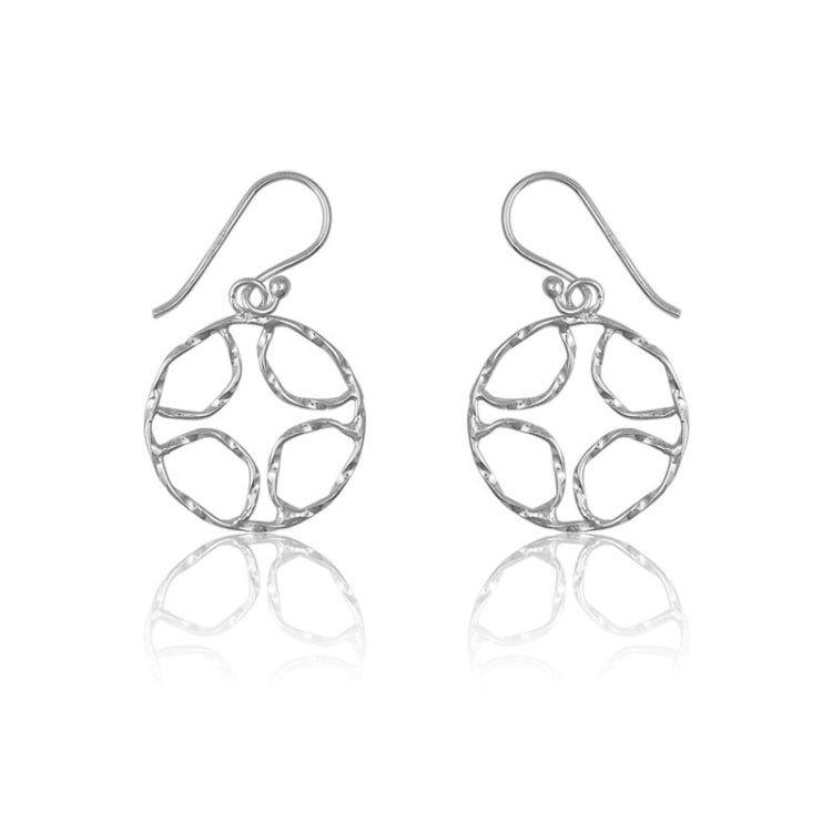 Sterling Silver Open Designed Circle Earrings