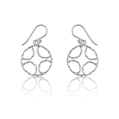 Sterling Silver Open Designed Circle Earrings