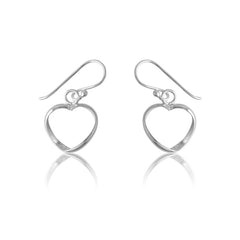 Sterling Silver Open Twisted Heart Earrings