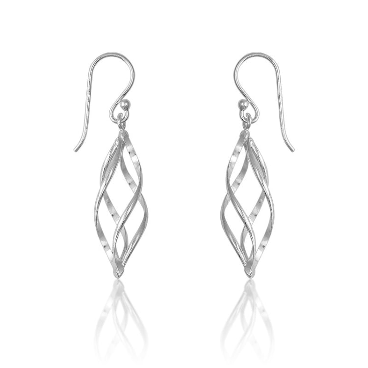 Sterling Silver Lined Oval Earrings