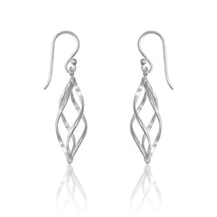 Sterling Silver Lined Oval Earrings