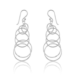 Sterling Silver Multi Open Circle Earrings