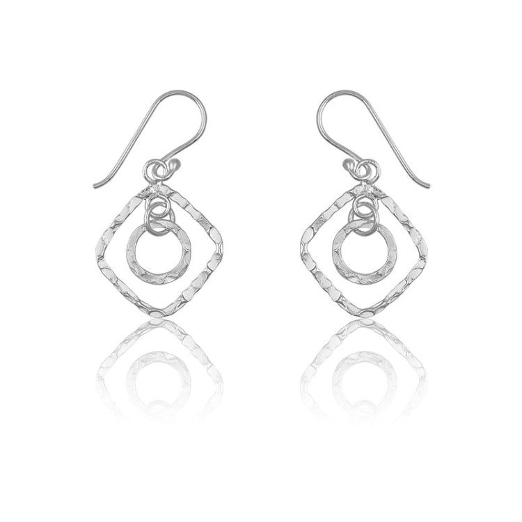 Sterling Silver Double Open Heart Earrings