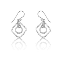 Sterling Silver Double Open Heart Earrings