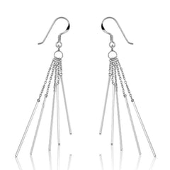 Sterling Silver 5 Chains w/ Bars Earrings