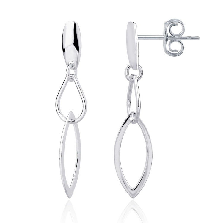 Sterling Silver Open Shapes Interlocking Earrings