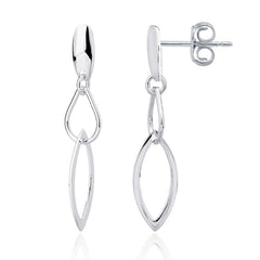 Sterling Silver Open Shapes Interlocking Earrings