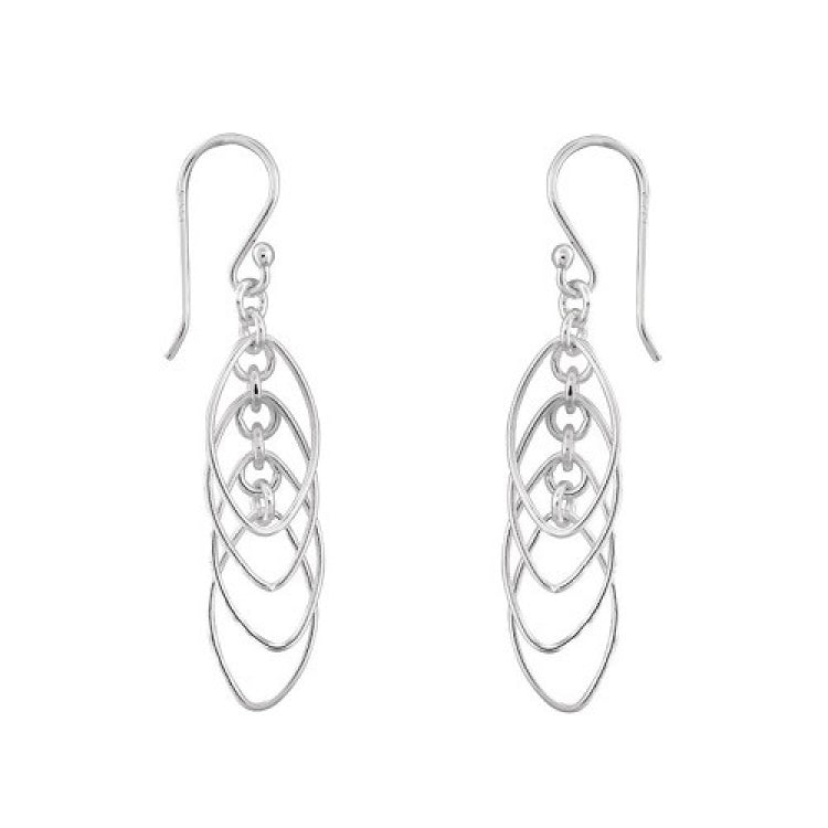 Sterling Silver Small Open Oval Dangling Earrings