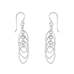Sterling Silver Small Open Oval Dangling Earrings