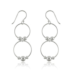 Sterling Silver Open Circles w/ Beads Earrings