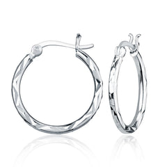 Sterling Silver Small D-C Hoop Earrings