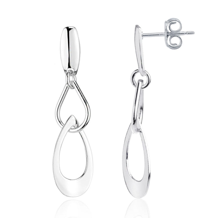 Sterling Silver Multi Tear Shape Earrings