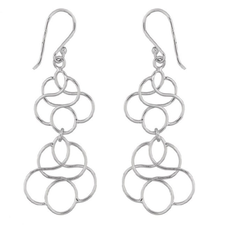 Sterling Silver Designed Hanging Earrings