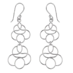 Sterling Silver Designed Hanging Earrings