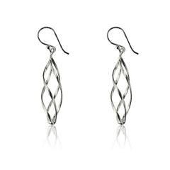 Sterling Silver Long Twisted Earrings